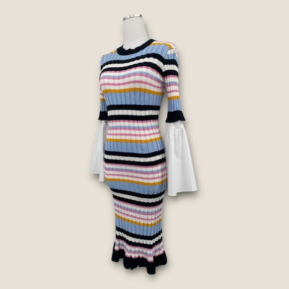 Endless Rose Bell Sleeve Striped Midi Sweater Dress Small - Picture 7 of 14